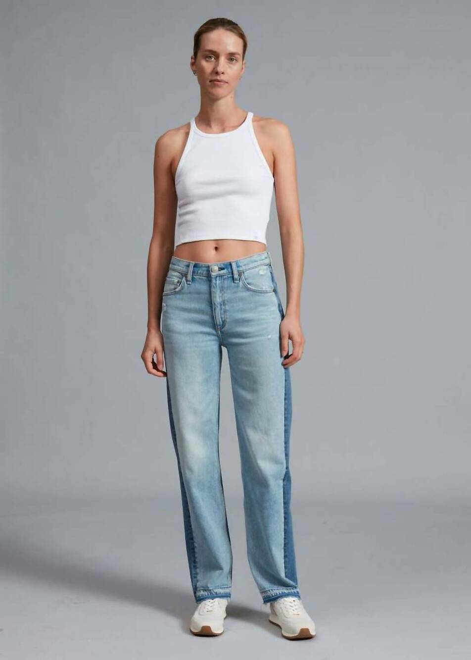 Rag & Bone Harlow Two Tone Straight Jean Double Indigo 28 NWT Minimalist Chic